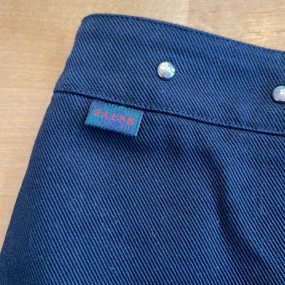 Ralph Lauren Lauren Plaid Label Black Studded Denim Skirt - Picture 4 of 4